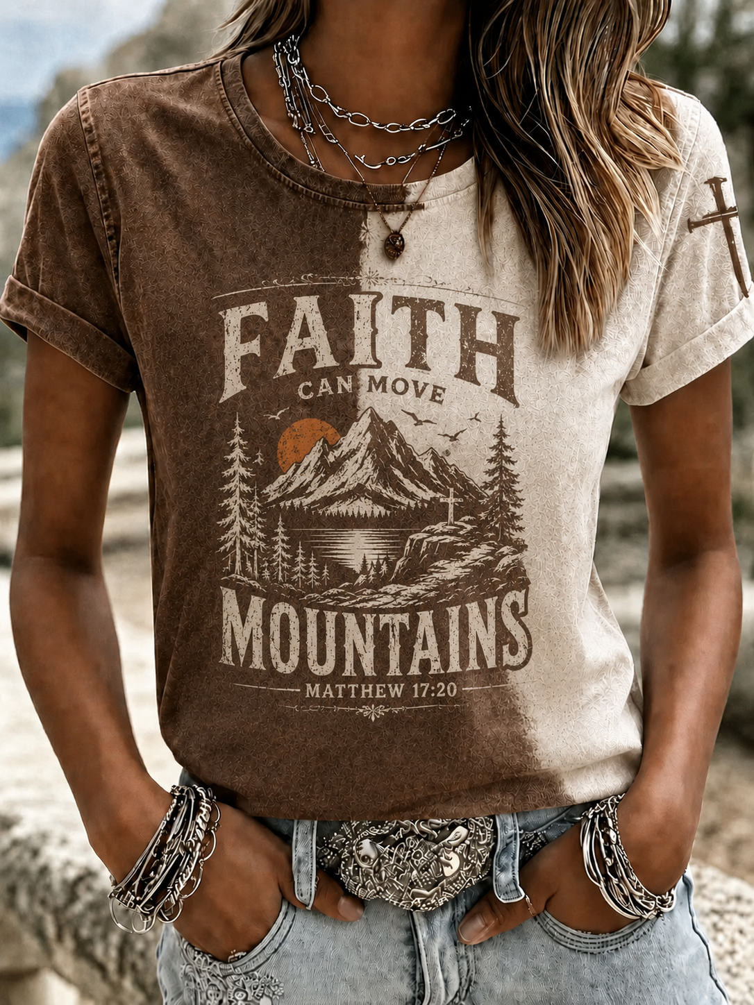 Women'S Faith Can Move Mountains T-Shirt