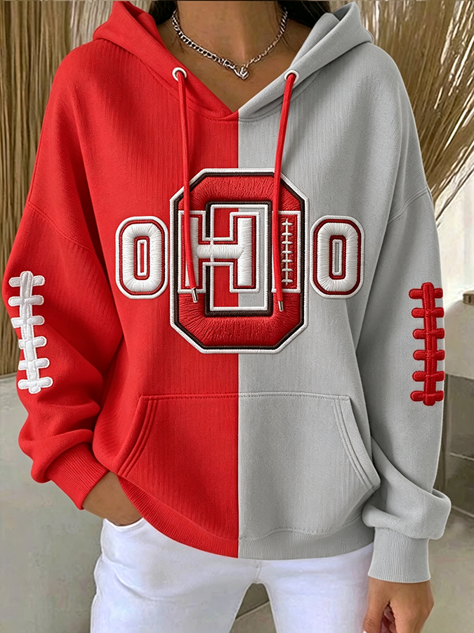 Women'S Rugby Printed Hoodie