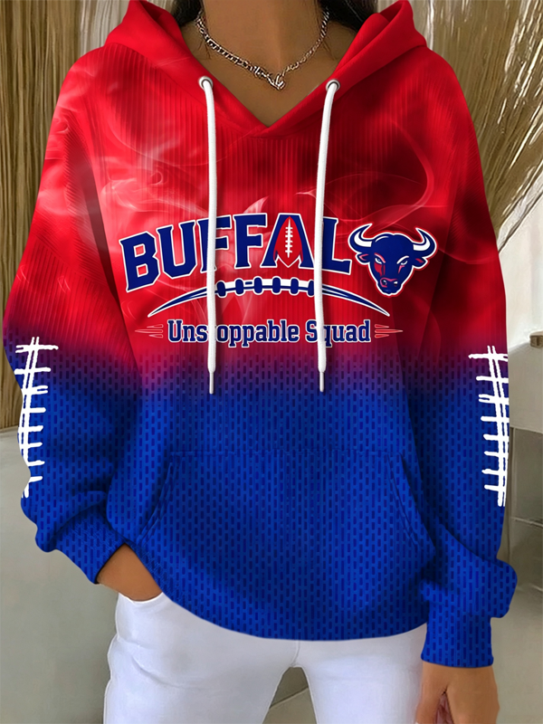 Women's Football Game Day Print Casual Hoodies