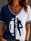 Women'S Retro Rugby Eagle Printed Casual T-Shirt