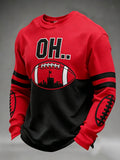 Men'S Football Printed Waffle Sweatshirt