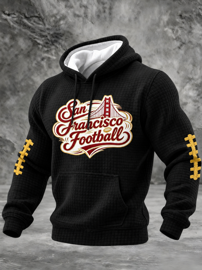 Men'S Football Printed Casual Hoodie