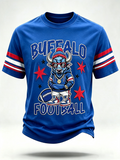 Men's football printed short sleeved T-shirt