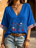 Women'S Retro Independence Day Flower Flag