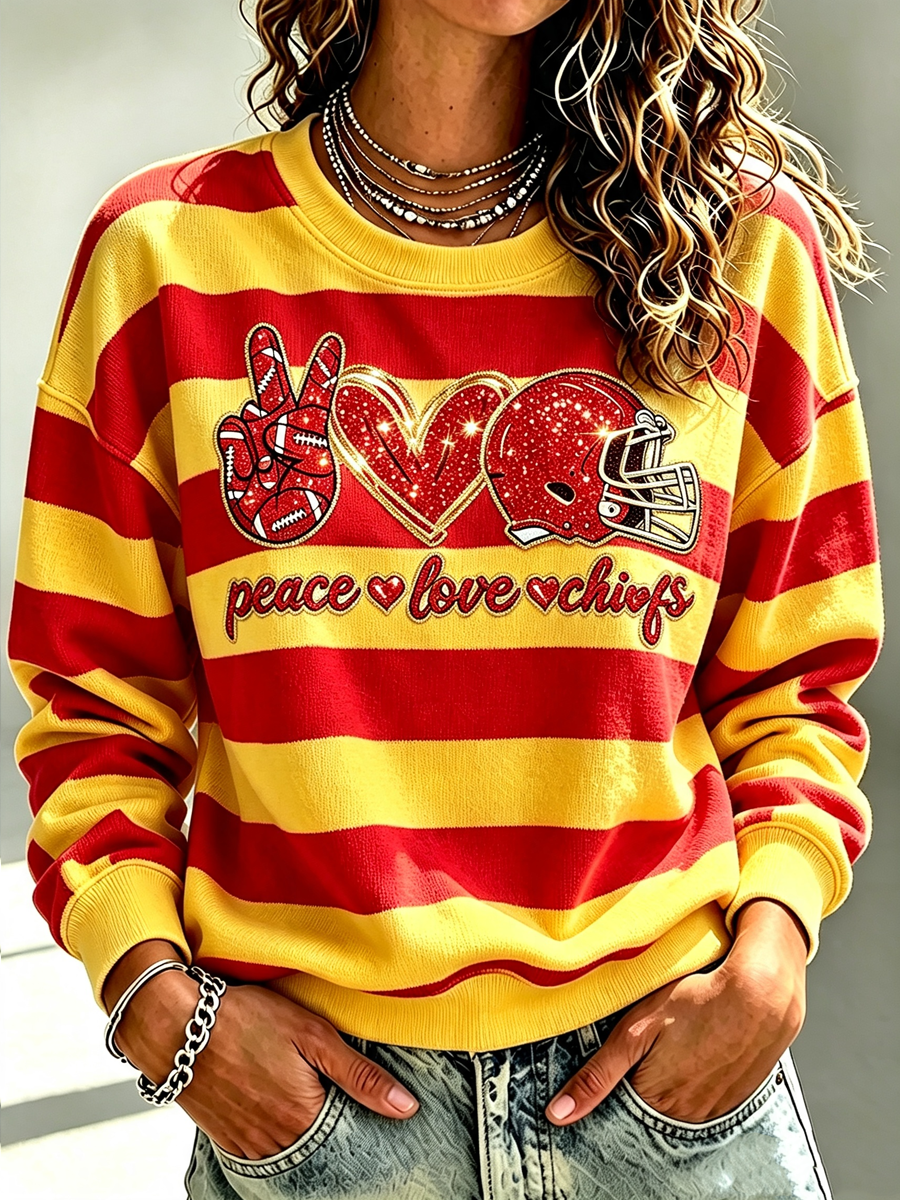 Women's Football Printed Casual Sweatshirt