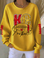 Women'S Football Print Casual Sweatshirt