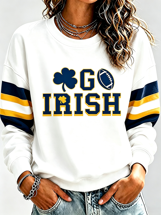 Women'S Retro Rugby Round Neck Sports Shirt