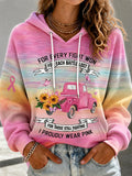 Women's Breast Cancer Print Hoodie