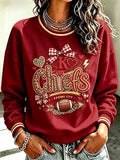 Women's Football Printed Casual Sweatshirt