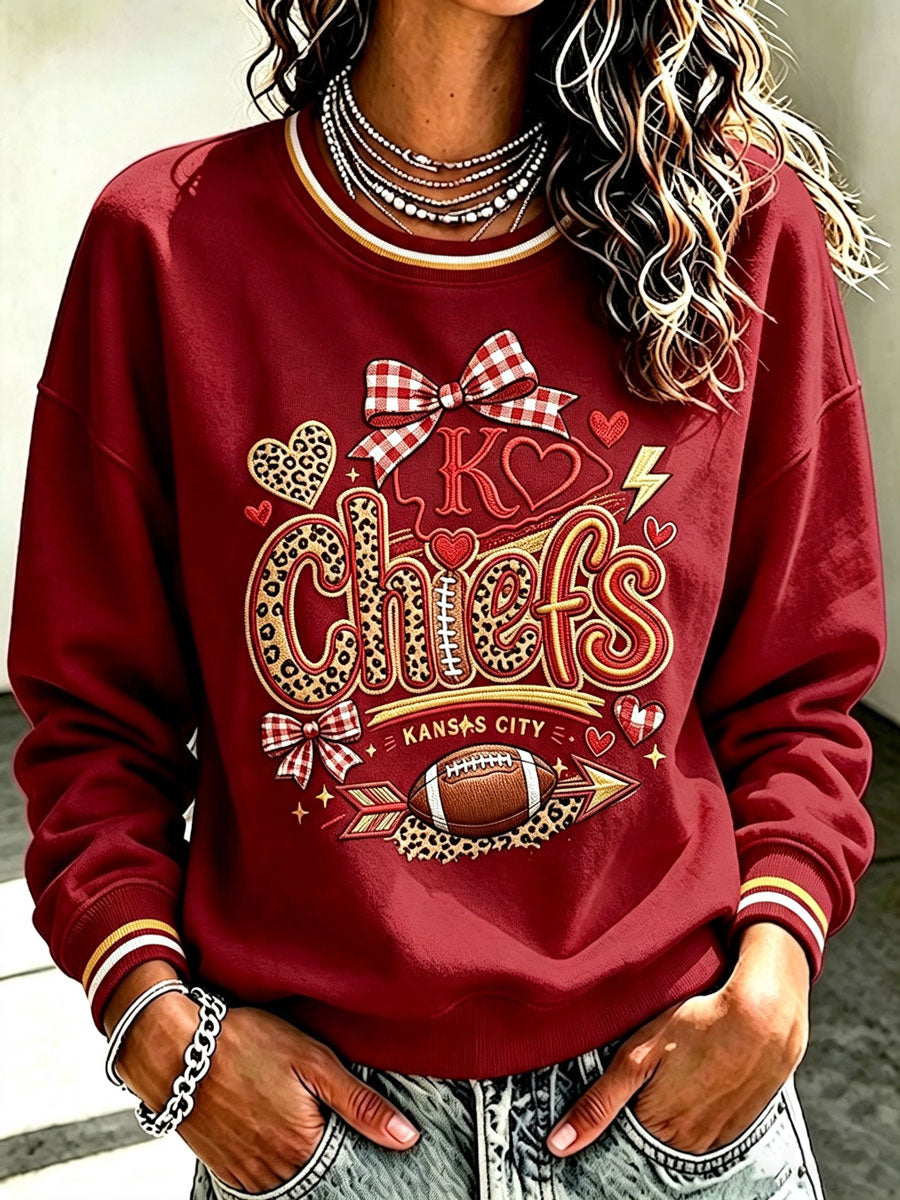 Women's Football Printed Casual Sweatshirt