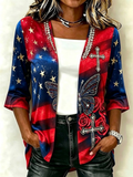 Women'S Rhinestone Citi Art Casual Cardigan