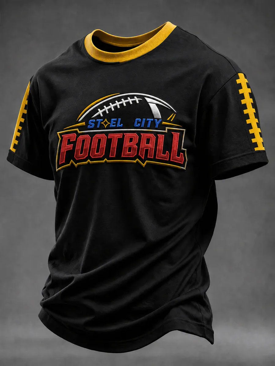 Men's American Football Fan Memorial Print T-Shirt