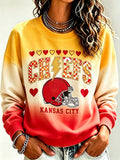 Women's Football Printed Casual Sweatshirt