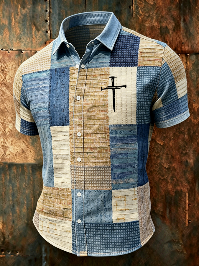 Men's Faith Cross Printed Casual Shirt