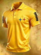 Men'S Football Print Polo T-Shirt