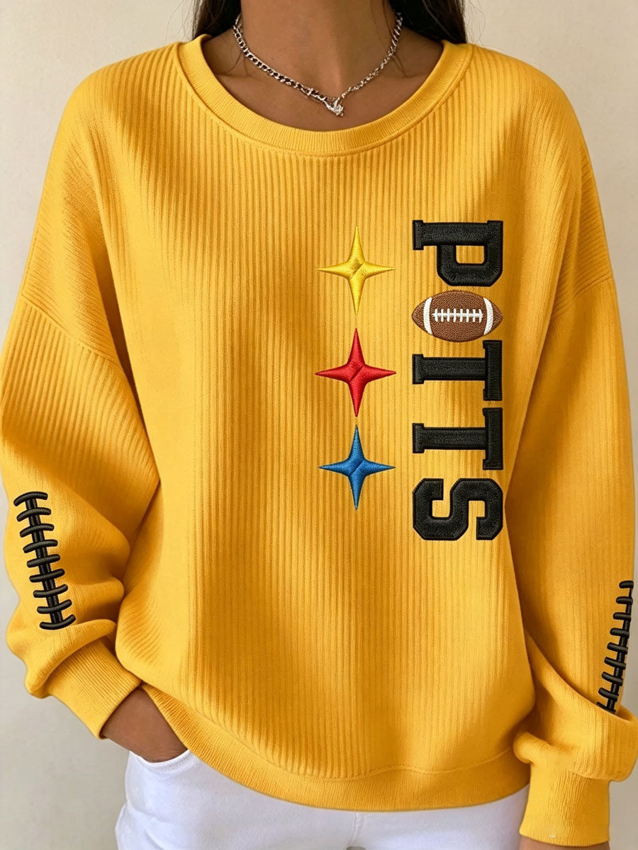 Women'S Football Print Casual Sweatshirt