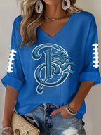 Women'S Football  Print Waffle  Top