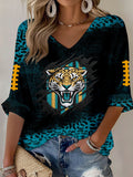 Women'S Football  Print Waffle  Top