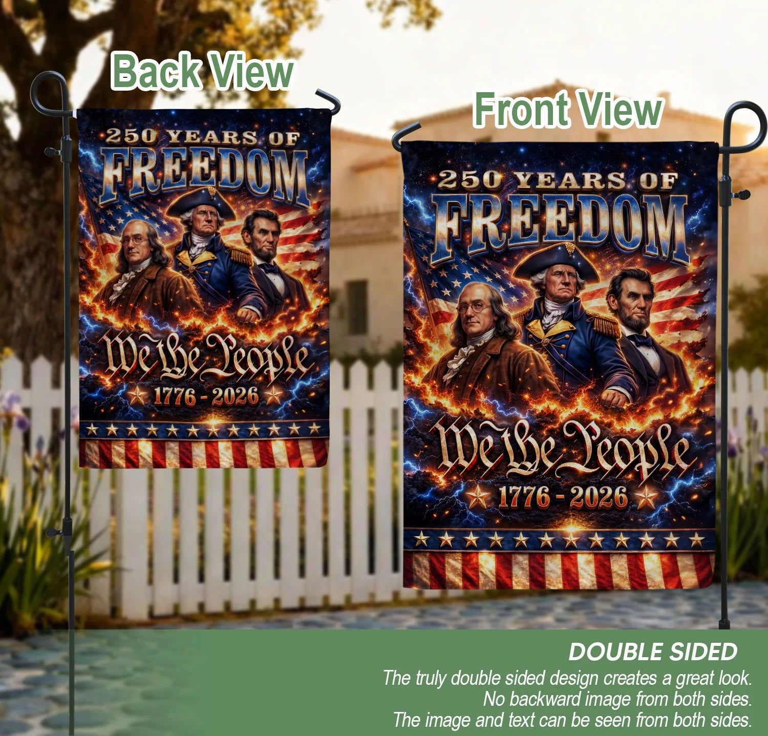 We The People 250 Years Of Freedom 1776–2026 House Flag – Washington