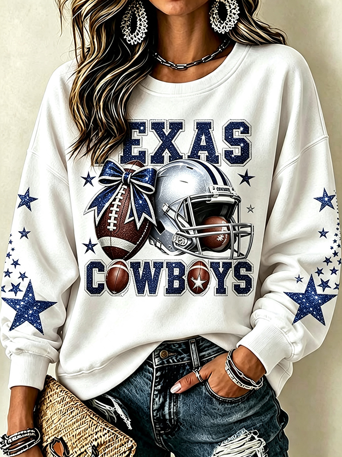 Ladies' Casual Rugby Star Round Neck Sports Shirt
