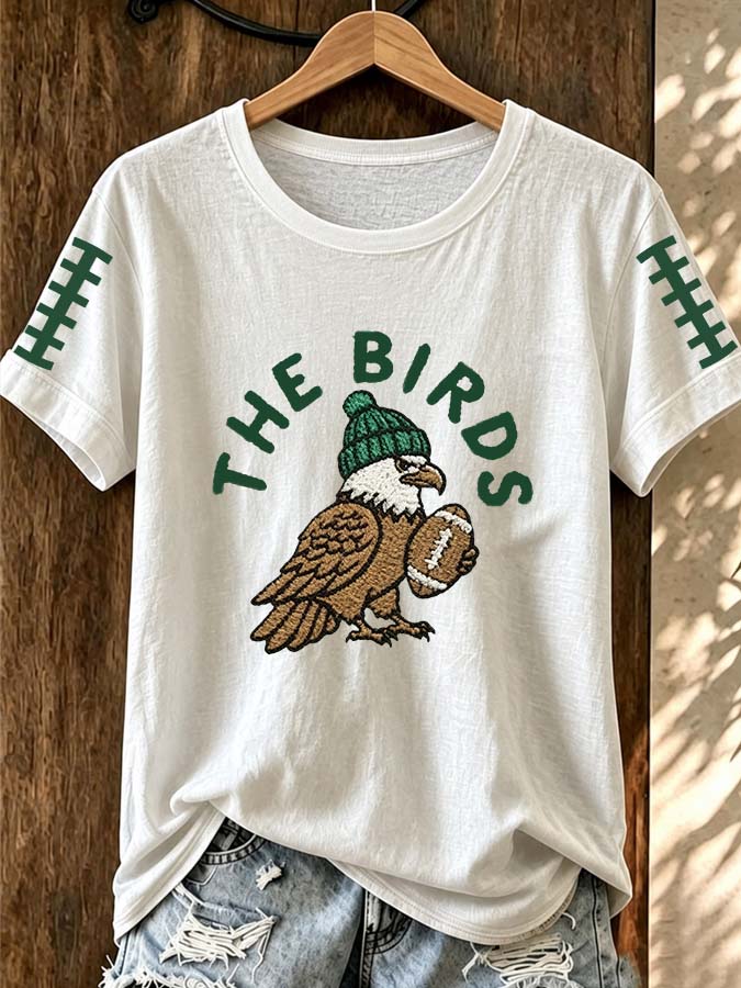 Women'S Retro Rugby Round Neck T-Shirt