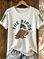 Women'S Retro Rugby Round Neck T-Shirt