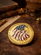 USA Semiquincentennial Bald Eagle & Flag Commemorative Pin Badge