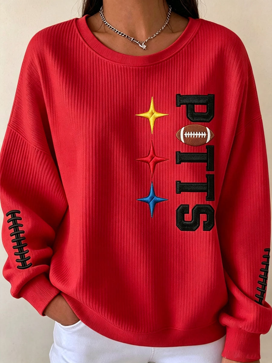 Women'S Football Print Casual Sweatshirt