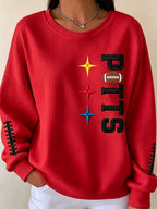 Women'S Football Print Casual Sweatshirt