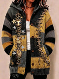 Women's Football Printed Casual Cardigan