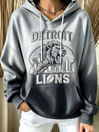 Women's Football Fan Printed Vintage Hoodie