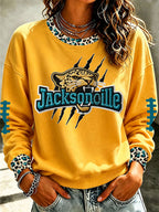 Women'S Retro Football Round Neck Sports Shirt