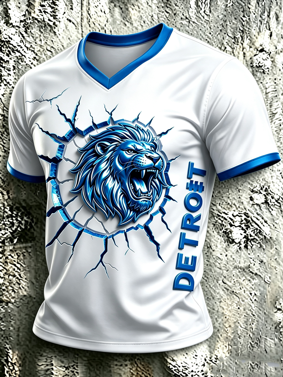 Men'S Football Game Print Casual T-Shirt
