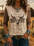 Women'S Faith Western Skull Design T-Shirt