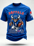 Men's football printed short sleeved T-shirt