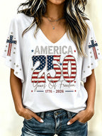Women's USA 250th Anniversary Casual Printed Top