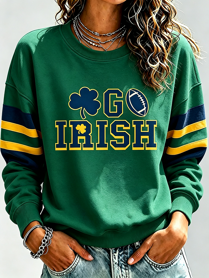 Women'S Retro Rugby Round Neck Sports Shirt