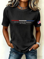 Women's United States of America Printed Waffle T-shirt