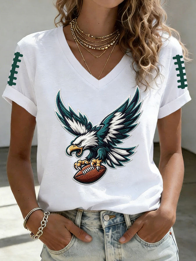Women'S Football Print Short-Sleeve T-Shirt