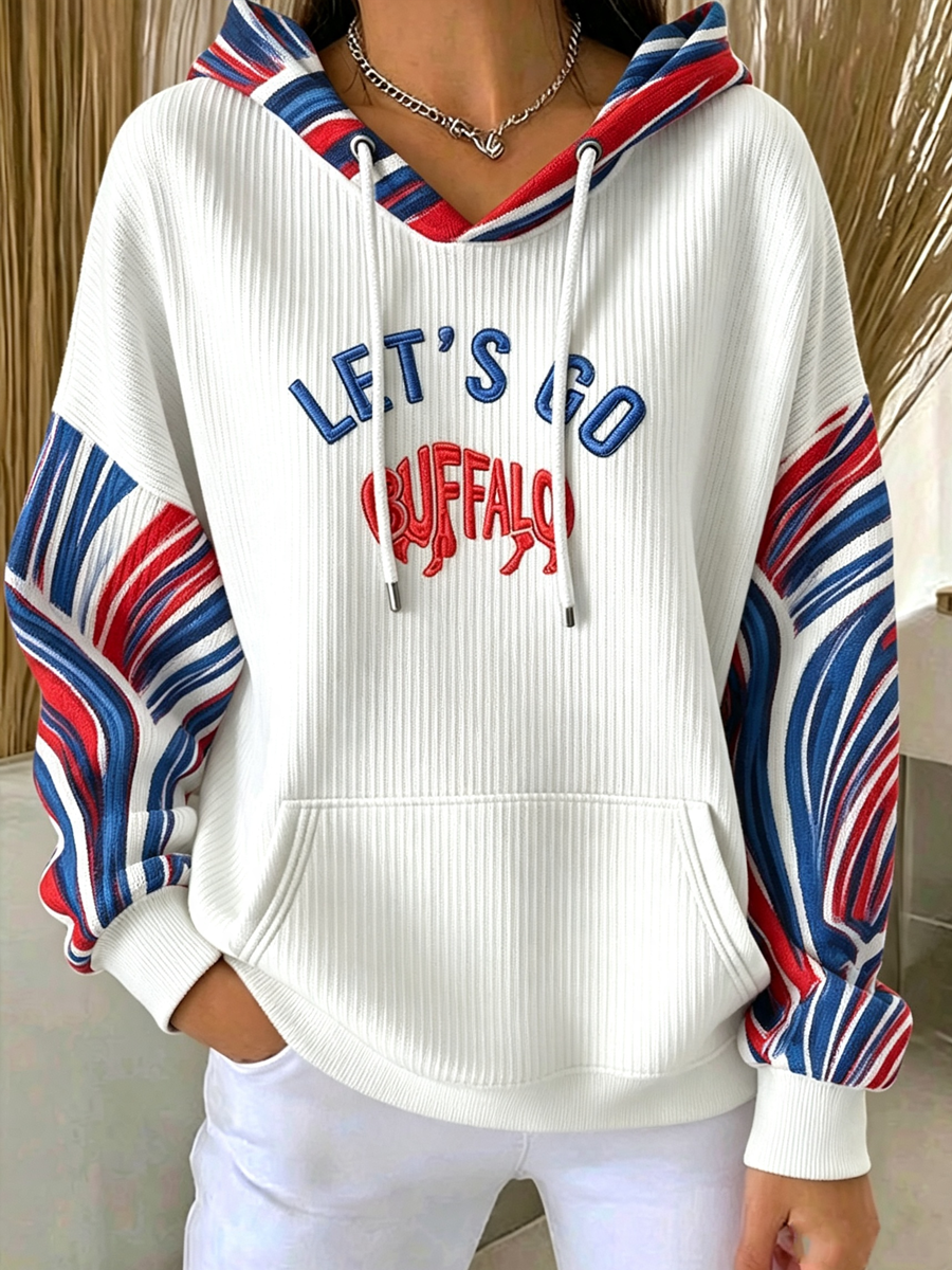 Women'S Football Casual Printed Hoodie