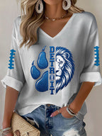 Women'S Football  Print Waffle  Top