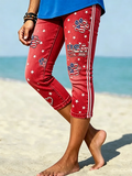 Women's Retro Independence Day Flag Printed Leggings
