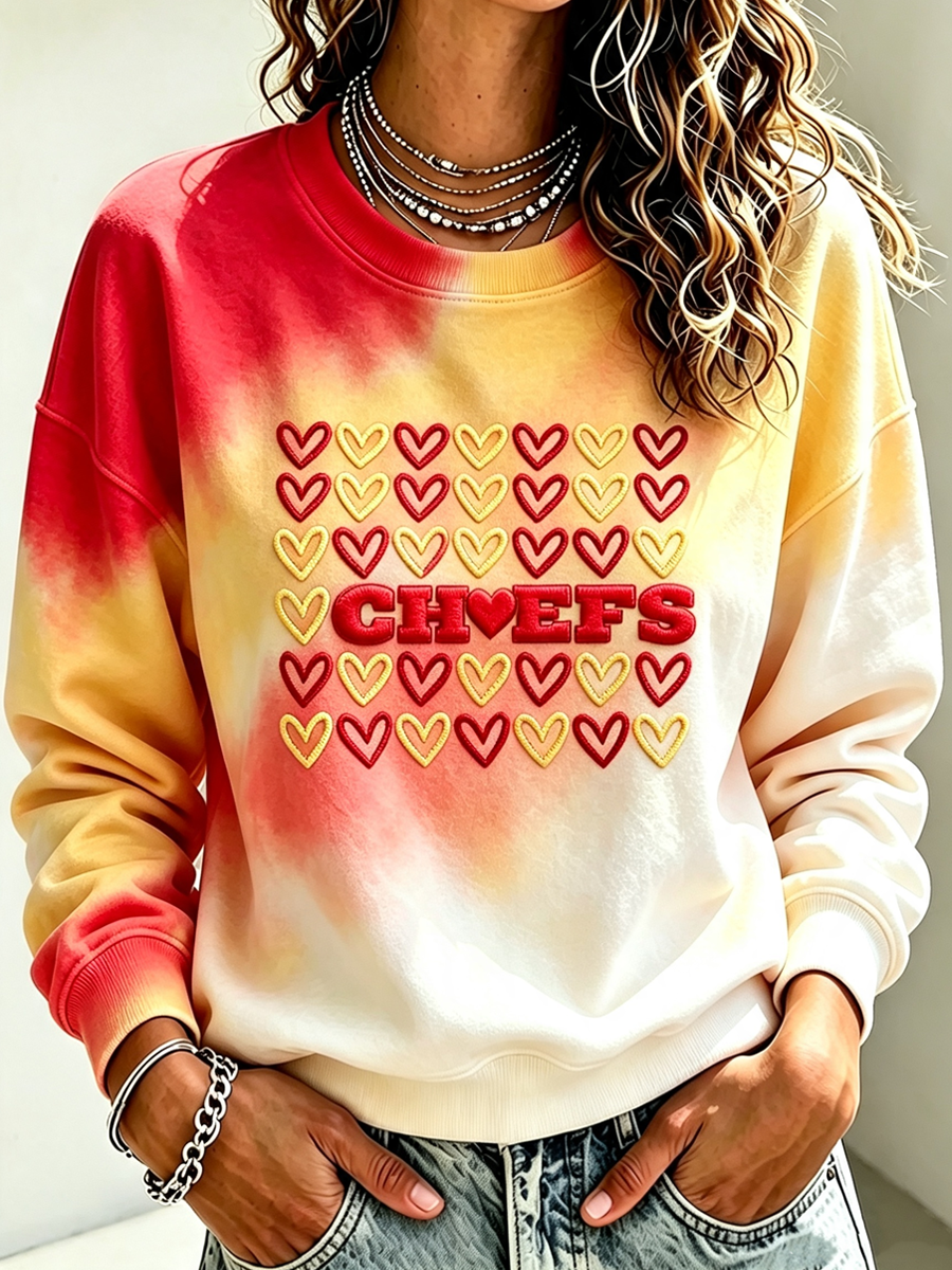 Women's Football Printed Casual Sweatshirt
