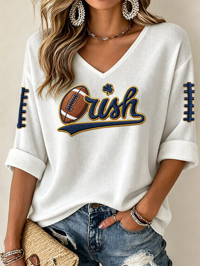 Women's University Football Fans Waffle Top