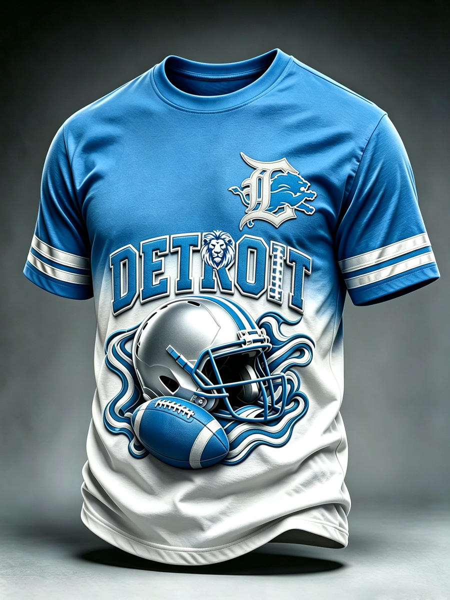 Men's Football Fan Printed Casual T-Shirt