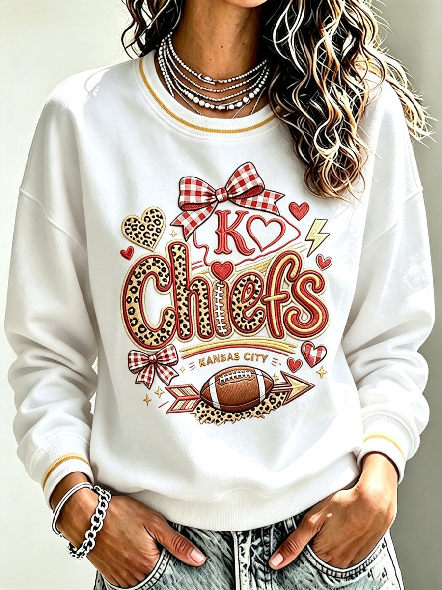 Women's Football Printed Casual Sweatshirt