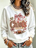 Women's Football Printed Casual Sweatshirt
