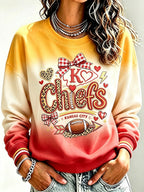 Women's Football Printed Casual Sweatshirt