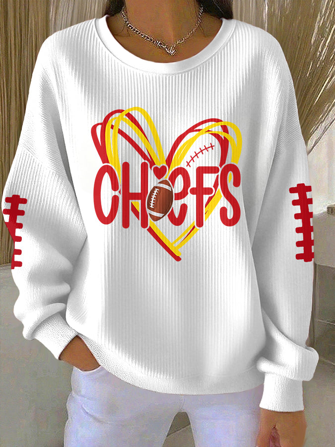 Women'S Football Printed Casual Sweatshirt