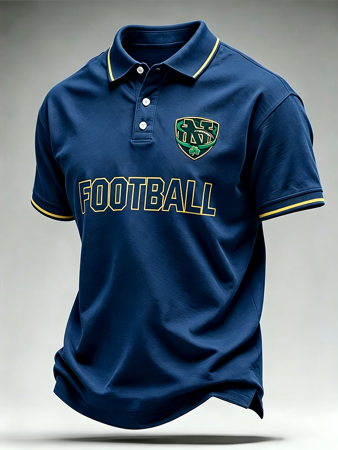 Men'S Retro Rugby Collar Polo Shirt